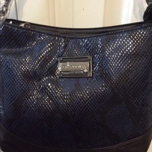 Miadora Snakeskin Blue and Black Purse NEW